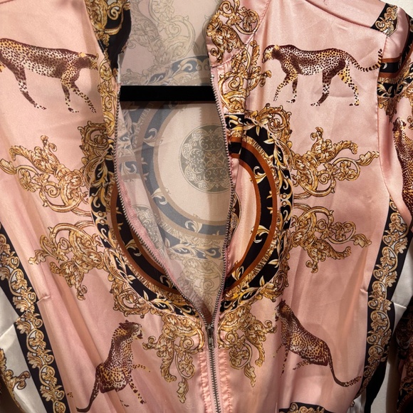 No1Los Angeles Paisley romper long sleeves elastic waist zip up S long sleeves - Picture 5 of 14